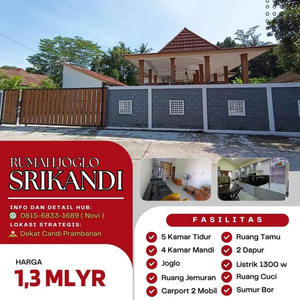 Joglo Mewah Modern Prambanan 1,3 Milyar Nego Full Furnished