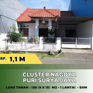 Lebar 9‼️Rumah 1 Lantai Cluster Nagoya Puri Surya Jaya Sidoarjo