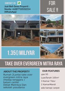 Rumah 2Lantai take over evergreen mitra raya