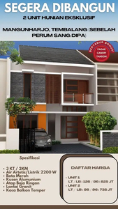 Rumah Baru HOOK Dijual 2 Lantai Sblh Sang Dipa Kel Mangunharjo