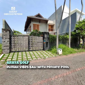Rumah Furnish Nuansa Villa Bali Plus Private Pool di Araya Golf Malang