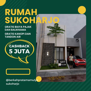 RUMAH SUKOHARJO KOTA DEKAT RSUD, TAMAN PAKUJOYO DAN GOR INDOOR