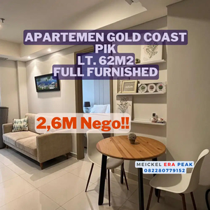 DIJUAL Apartemen Gold Coast, 2BR, 62m2, Furnished