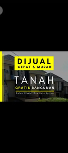 DIJUAL CEPAT BU , Tanah + Bangunan 1/2 jadi