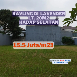 DIJUAL Kavling di Lavender, Lt. 420m2, Hadap Selatan