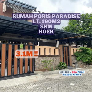 DIJUAL Rumah Di Poris Paradise, Lt. 190m2, SHM, Hoek