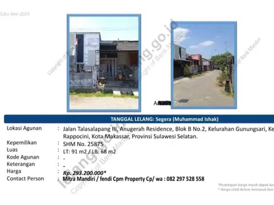 DIJUAL RUMAH TINGGAL 1 LANTAI