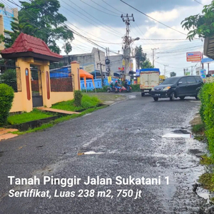 Dijual tanah Palembang lokasi pinggir jalan sukatani 1