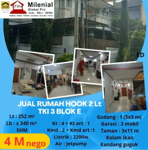 JUAL RUMAH BESAR 2 LT HOOK NYAMAN DI TKI 3