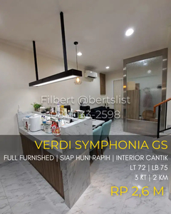 MURAH Rumah FULL FURNISHED cantik di Verdi Symphonia Gading Serpong