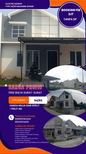 Promo rumah tanpa dp cukup 2jt booking lokasi strategis