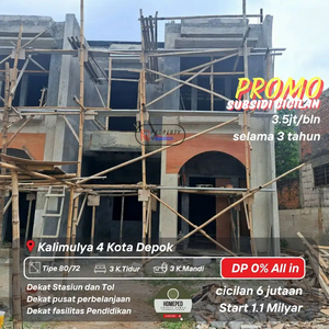 Promo Subsidi Cicilan 3,5 Juta Perbulan Selama 3 Thn di KalimulyaDepok