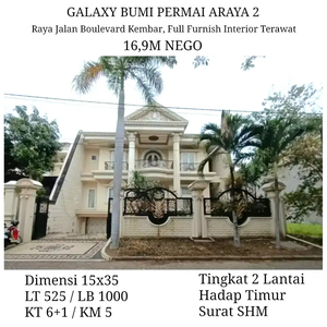Rumah Mewah Araya Galaxy Bumi Permai Surabaya Timur Jalan Boulevard