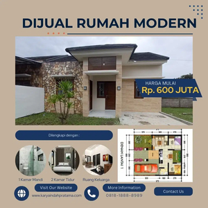 Rumah Modern Strategis 800m dari Jln Wonosari Pasar Potorono SHM KPR