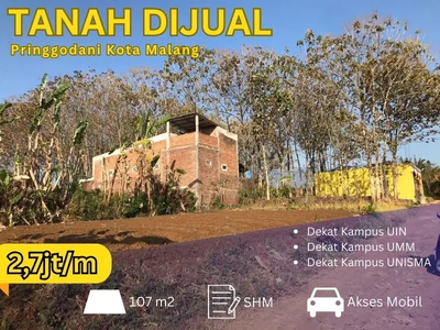 Tanah Murah Cocok Untuk Investasi, Area Joyoagung, Kota Malang