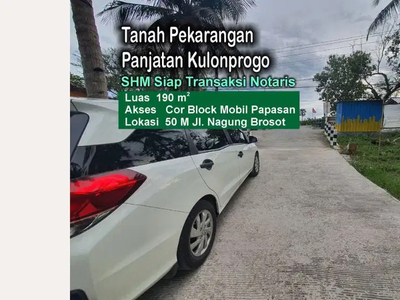 Tanah Siap AJB 50 m Jl Nagung - Brosot Kulon Progo, Jogja