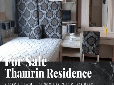 Dijual Apartemen Thamrin Residence 3 Bedroom Furnished Lantai Tinggi