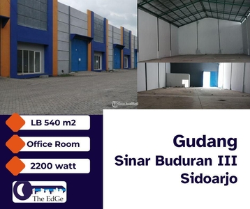 Dijual Gudang Sinar Buduran III Luas 540m2 di Kawasan Industrial - Sidoarjo