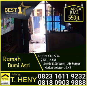 Rumah Bumi Asri Lb 50m2, Cocok untuk tempat Tinggal