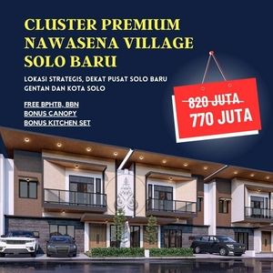 Dijual Rumah 2 Lantai Cluster dekat Solobaru