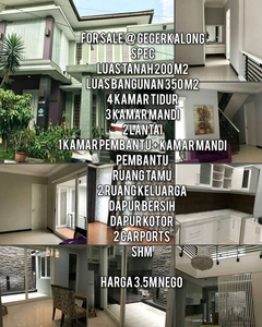 Dijual Rumah mewah 2 lantai gegerkalong bandung