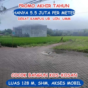 Dijual Tanah Kos-Kosan Merjosari Malang Siap Bangun