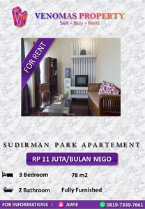 Disewakan Apartement Sudirman Park 3BR+1 Maidroom Full Furnished