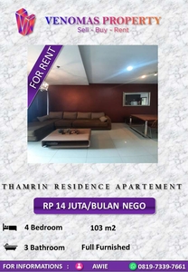 Disewakan Apartement Thamrin Residence 3BR+1 Fully Furnished View GI