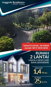 Rumah 2lantai Dekat Jemursari Surabaya Di Anggrek Residence
