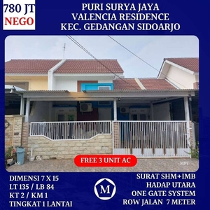 RUMAH MURAH SIAP HUNI DI PURI SURYA JAYA VALENCIA GEDANGAN SIDOARJO