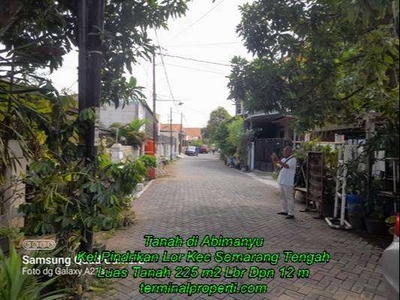 Tanah 225 m2 lbr Dpn 12 m di Jl Abimanyu Kec Semarang Tengah