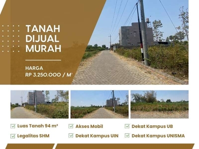 Tanah Strategis Dekat Taman Merjosari Malang, Cocok Bangun Kos