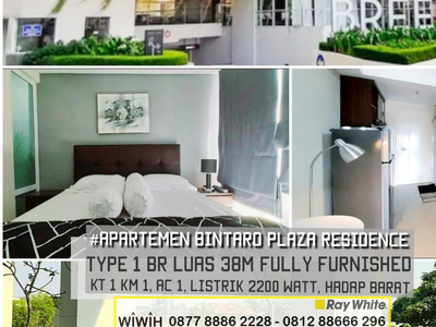 Apartemen Bintaro Plaza Residence, Tower Breeze, 1 BR Fully Furnished harga 800Jt nego