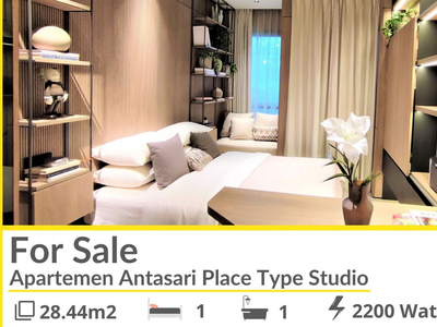 Dijual Apartemen Mewah Antasari Place type Studio 28.44m2, Harga