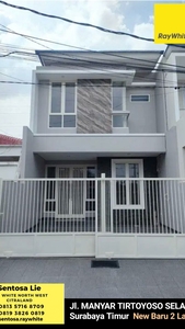 Dijual Rumah Baru Manyar Tirtoyoso Selatan - Surabaya Timur - Modern 2 Lantai dekat Sekolah SMA Petra Manyar