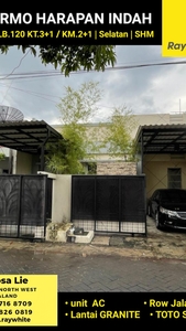 Dijual Rumah Darmo Harapan Indah - Darmo Permai area Surabaya Barat - Modern Desain Row Jalan 3 Mobil LUAS