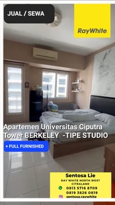 Disewakan Apartemen Berkeley Universitas Ciputra Tipe STUDIO Full Furnished Modern Cantik Siap Huni