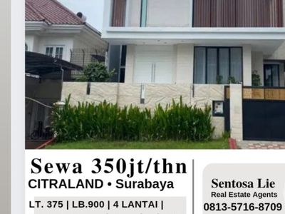 Disewakan Rumah Mewah Citraland- Raya South Emerald Mansion - Surabaya Barat - SPESIAL ROOFTOP area + PRIVATE Lift + Furnished + MARMER mewah SPESIAL Garasi Carport 6 mobil