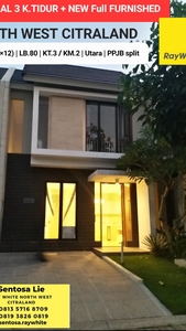 MURAH 1 M-an Rumah North West Citraland Surabaya SPESIAL 3 K.Tidur BONUS Full FURNISHED New Baru Modern