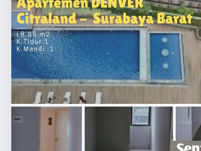 MURAH Apartemen Denver Citraland Surabaya Type 1 Bedroom BONUS 2 unit AC STRATEGIS dekat Universitas Ciputra
