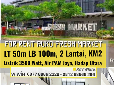 Disewa Ruko Brand New di Fresh Market Sektor IX Bintaro Jaya, Lua