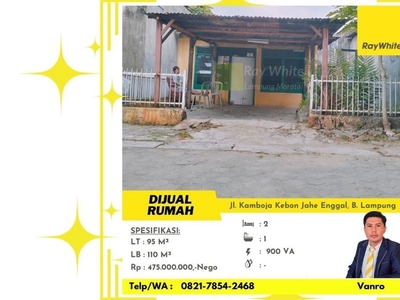 Rumah di daerah Enggal Pusat Kota Bandar Lampung
