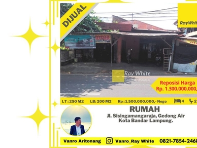 Dijual Rumah Luas Tanah 250m2 di Pinggir Jalan Raya Sisingamangar