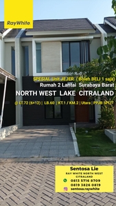 Dijual Rumah North West Lake Citraland Surabaya -2 lantai - bisa