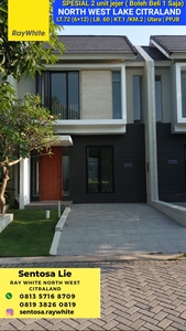 Rumah North West Lake Citraland Surabaya - 2 Unit Jejer - Bisa KPR Bank - Siap Huni
