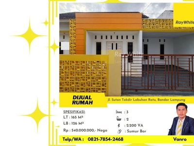 Dijual Rumah Siap Huni Bangunan Luas di Labuhan Ratu Bandar Lampu