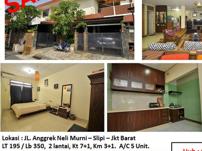 Dijual Rumah strategis di Slipi Jl Anggrek Neli