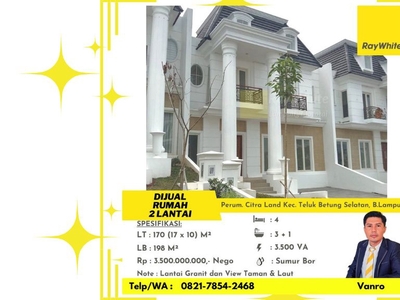 Rumah View Taman dan Laut Tipe Granada di Citraland Bandar Lampung