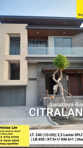Rumah Waterfront Citraland Surabaya NEW Baru Split Level 5+1 K.Tidur