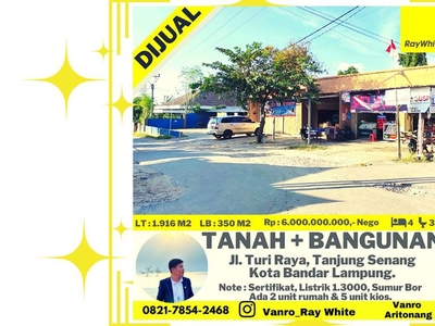 Dijual Tanah dan Bangunan Kios di Jalan Turi Raya Tanjung Senang